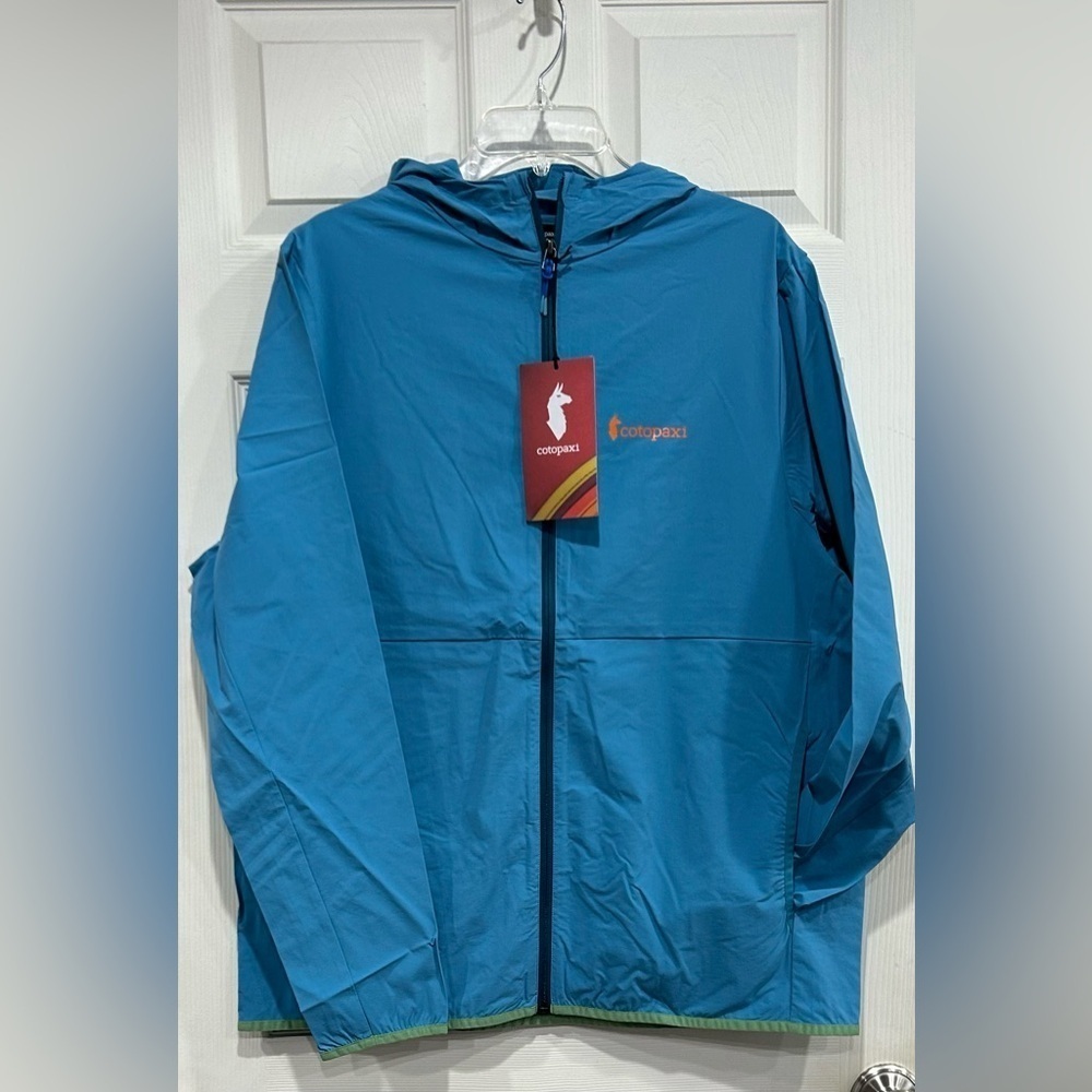 Cotopaxi Men's Large Vuelta Performance Windbreaker Jacket Blue UPF 50 NWT
